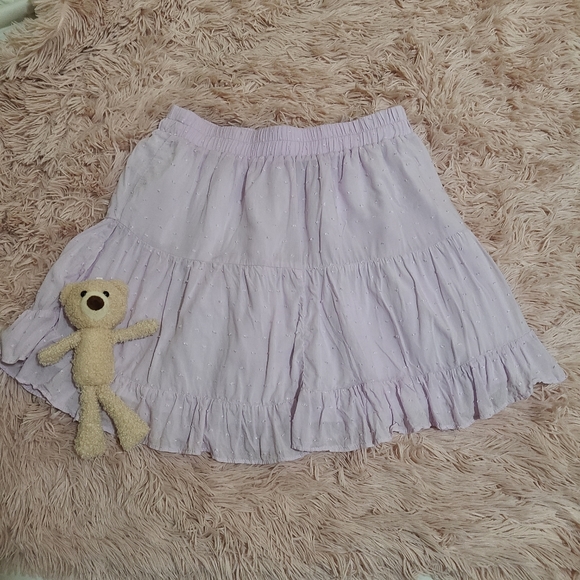 L forever 21 tiered clip dot mini skirt